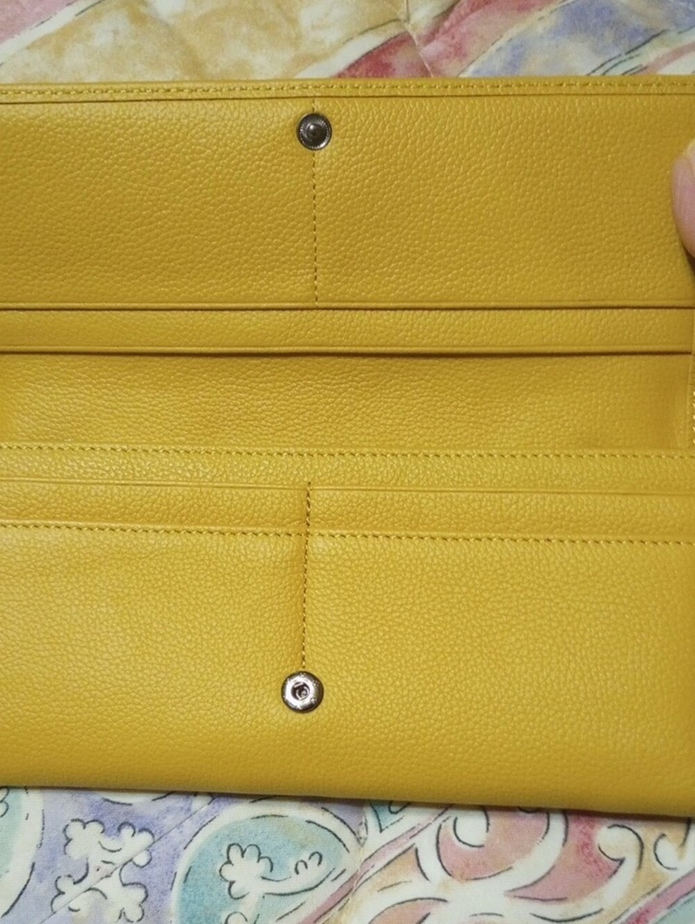 Lipault Paris Mustard Leather Flap Wallet - Picture 3 of 10